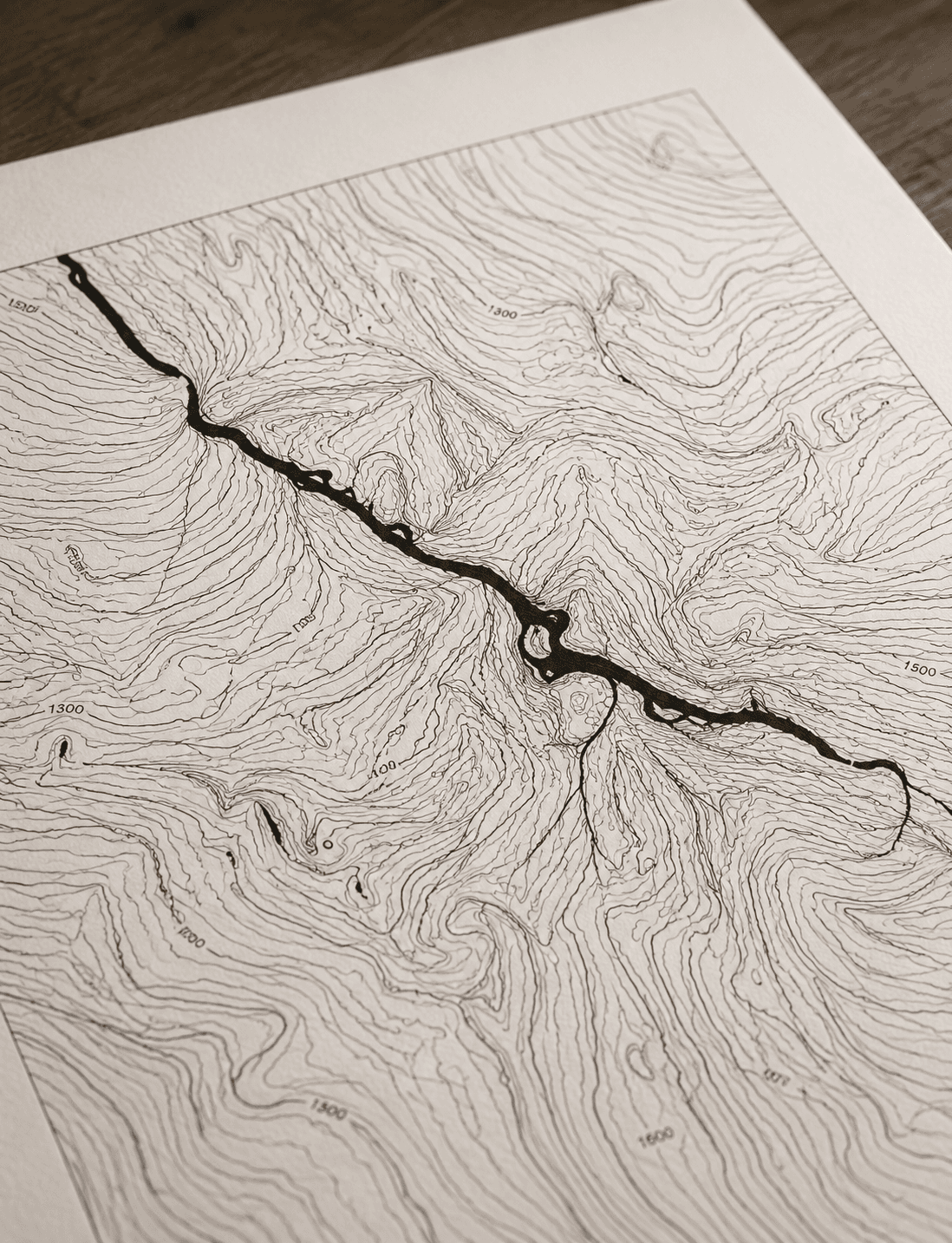 Composition topographique préparée pour le tracé