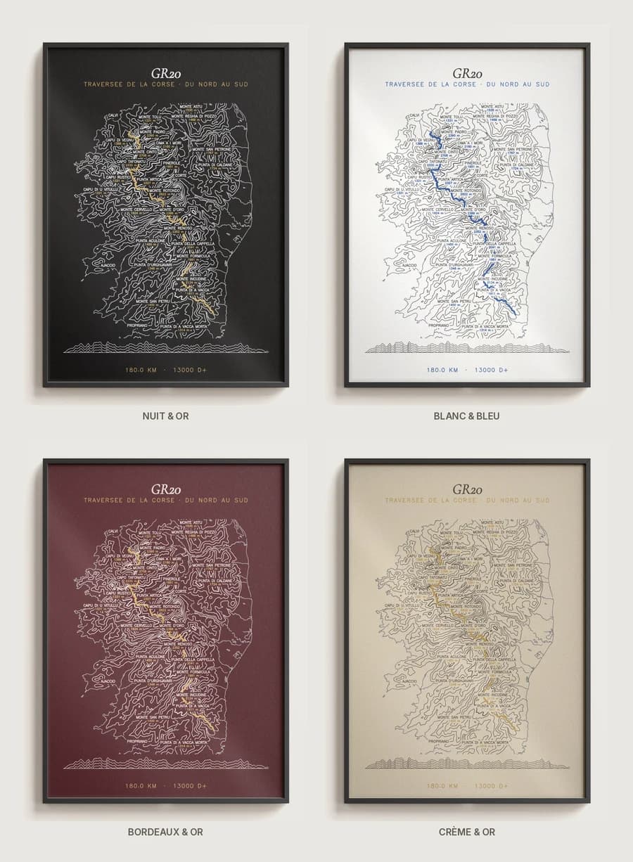 The same poster in the four colourways