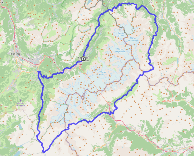 A GPS track on the map, as the studio reads it