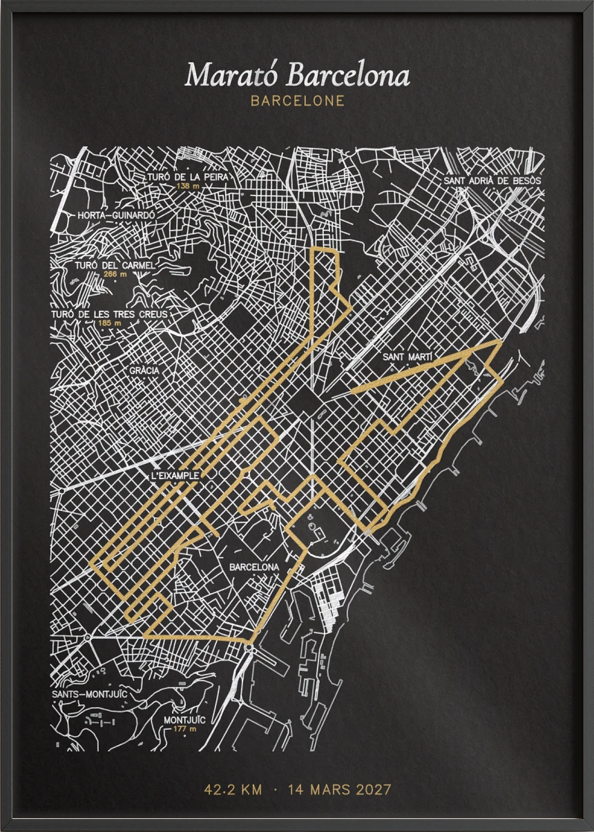 Poster Marató Barcelona, drawn with a pen