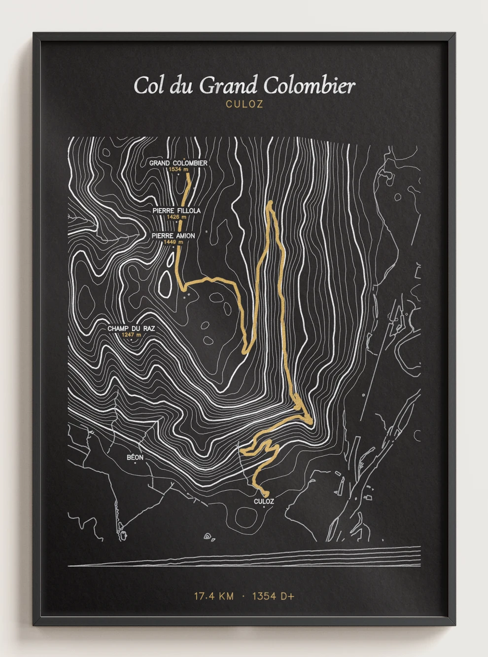 The poster framed on the wall, photoreal render
