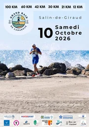 Affiche topographique du trail Grand Raid de Camargue — 100 km, Provence-Alpes-Côte d’Azur
