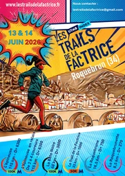 Affiche topographique du trail Trails de la Factrice — 115 km, Occitanie