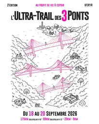 Affiche topographique du trail Ultra Trail des 3 Ponts
