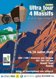 Affiche topographique du trail Ultra Tour des 4 Massifs